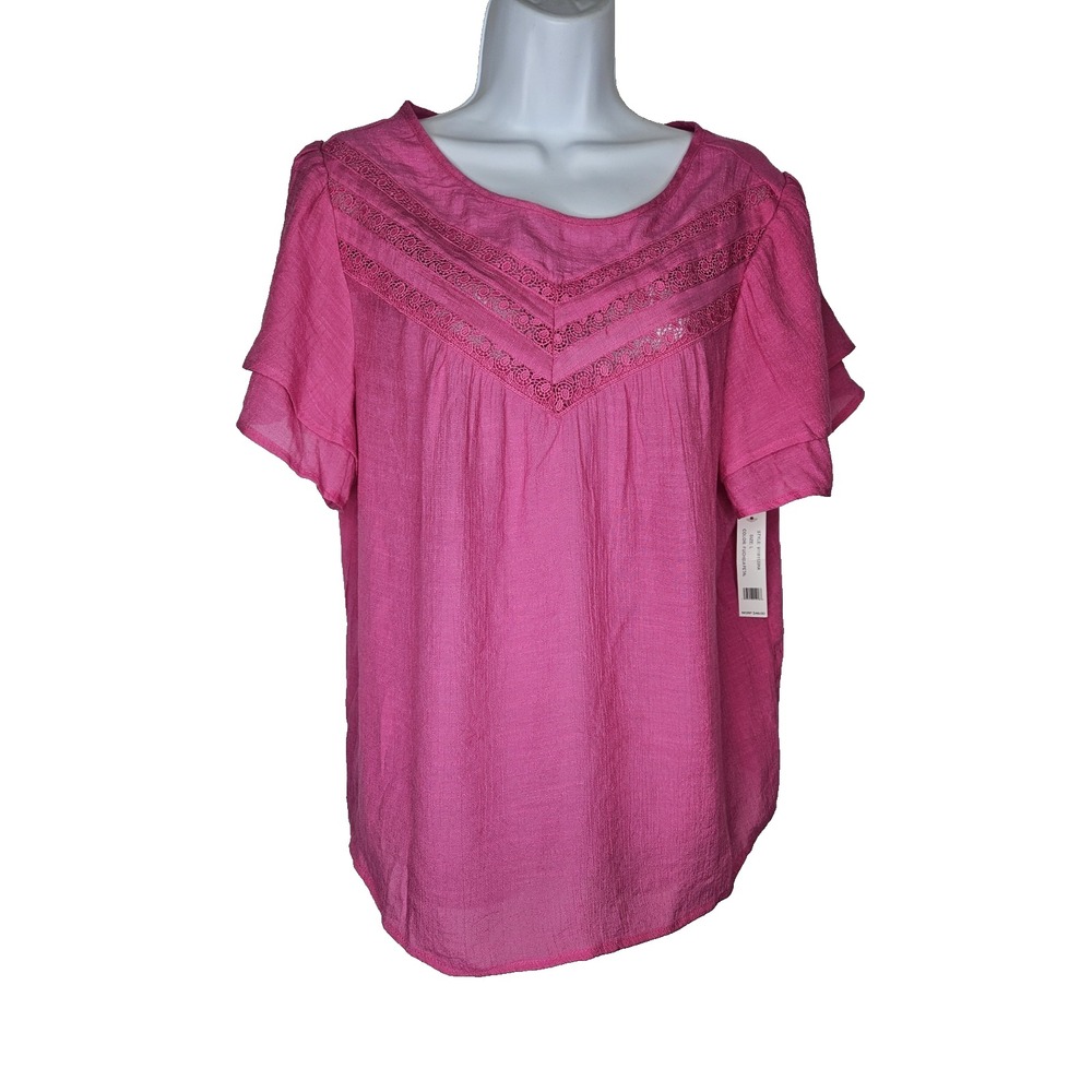 Bright and pretty‎ fuchsia "Petal" top by COUNTERPARTS in a women's size Large.